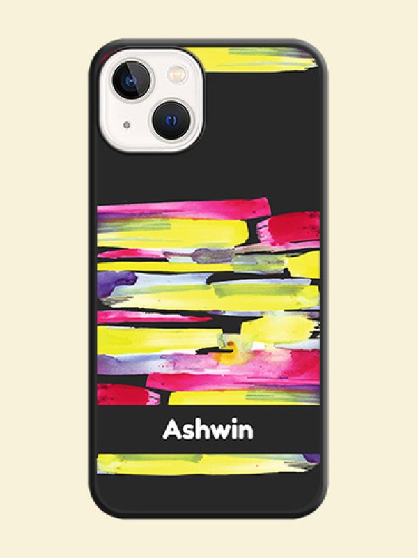 Brush Coloured on Space Black Personalized Soft Matte Phone Covers - Apple iPhone 14