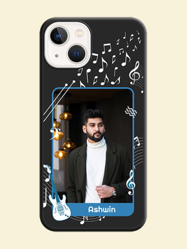 Musical Theme Design with Text on Photo on Space Black Soft Matte Mobile Case - Apple iPhone 14