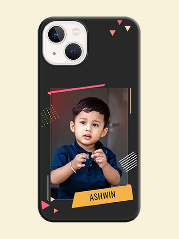 Photo Frame with Triangle Small Dots on Photo on Space Black Soft Matte Back Cover - Apple iPhone 14
