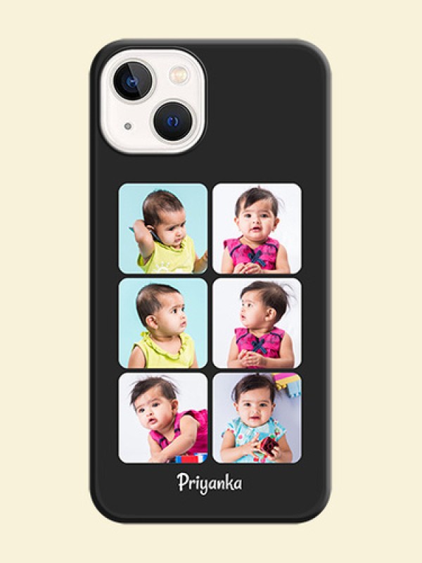 Floral Art with 6 Image Holder on Photo on Space Black Soft Matte Mobile Case - Apple iPhone 14