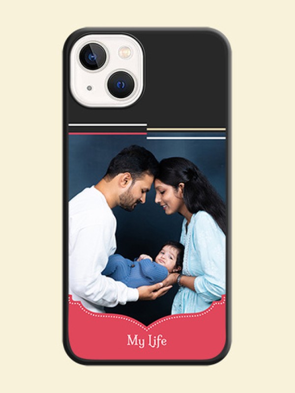 Classic Plain Design with Name on Photo on Space Black Soft Matte Phone Cover - Apple iPhone 14