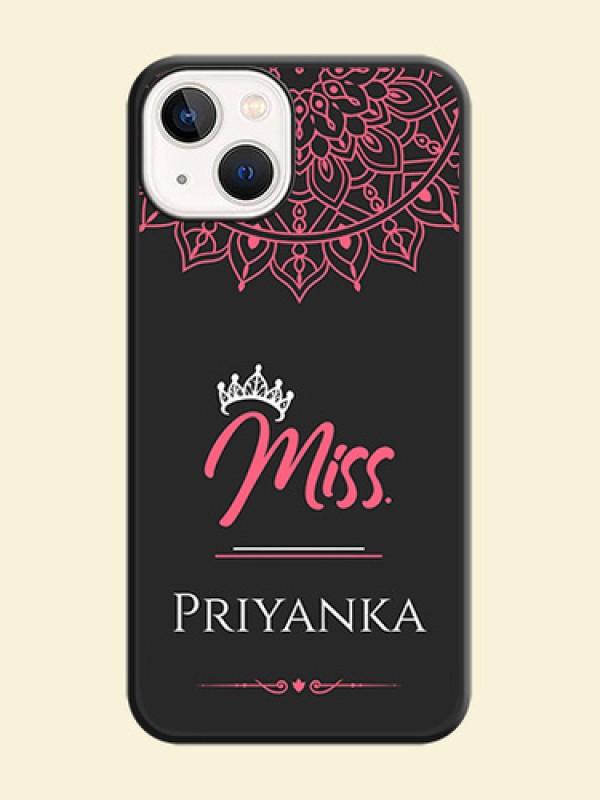Mrs Name with Floral Design on Space Black Personalized Soft Matte Phone Covers - Apple iPhone 14