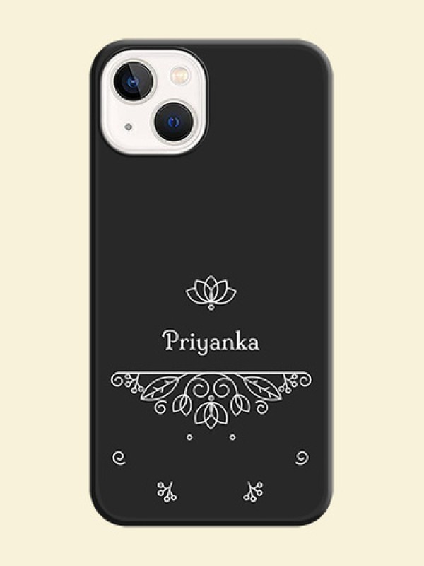 Lotus Garden Custom Text On Space Black Personalized Soft Matte Phone Covers -Apple Iphone 14