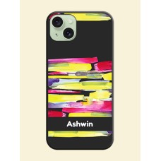 Brush Coloured on Space Black Personalized Soft Matte Phone Covers - iPhone 15 Plus