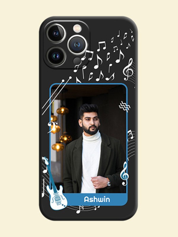 Musical Theme Design with Text - Photo on Space Black Soft Matte Mobile Case - iPhone 15 Pro Max