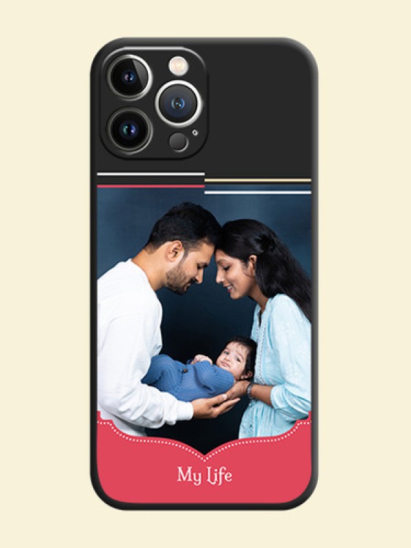Classic Plain Design with Name - Photo on Space Black Soft Matte Phone Cover - iPhone 15 Pro Max