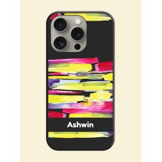Brush Coloured on Space Black Personalized Soft Matte Phone Covers - iPhone 15 Pro