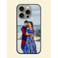 Full Single Pic Upload On Space Black Personalized Soft Matte Phone Covers - iPhone 15 Pro