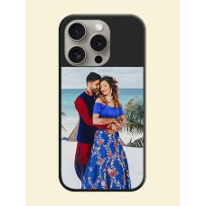 Image Upload With Space Black Color On Custom Soft Matte Mobile Back Cover - iPhone 15 Pro