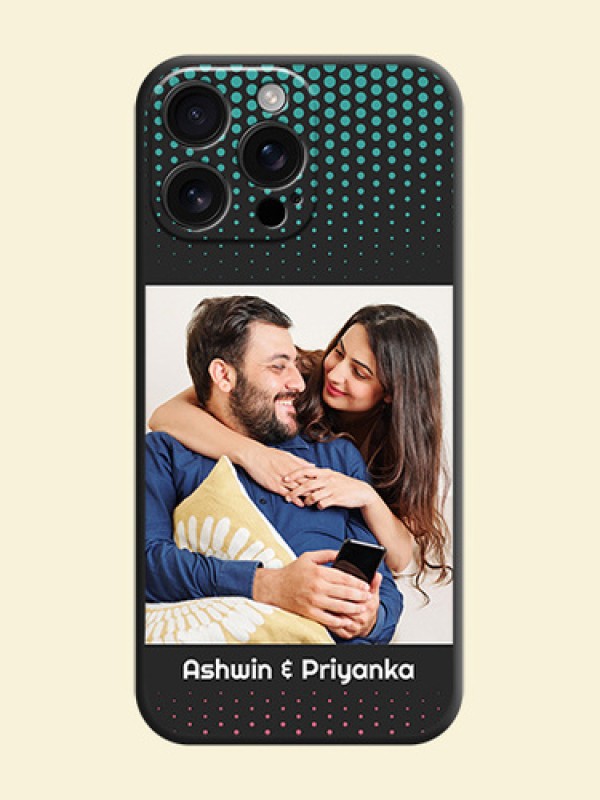 Faded Dots with Grunge Photo Frame and Text On Space Black Custom Soft Matte Mobile Back Cover - iPhone 16 Pro Max