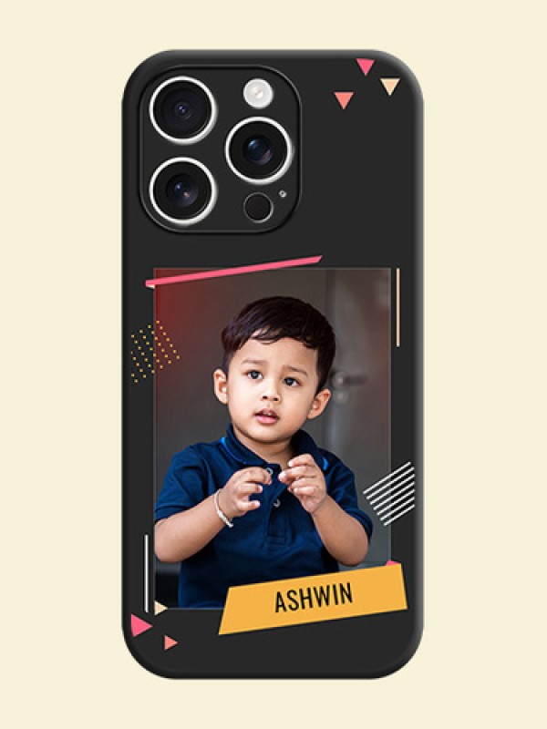 Photo Frame with Triangle Small Dots on Photo On Space Black Custom Soft Matte Mobile Back Cover - iPhone 16 Pro