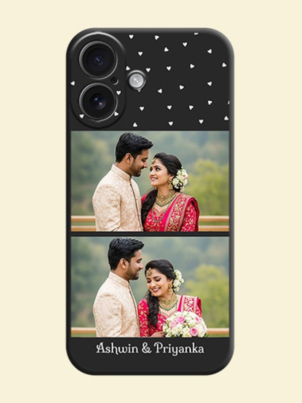 Miniature Love Symbols with Name On Space Black Custom Soft Matte Mobile Back Cover - iPhone 16