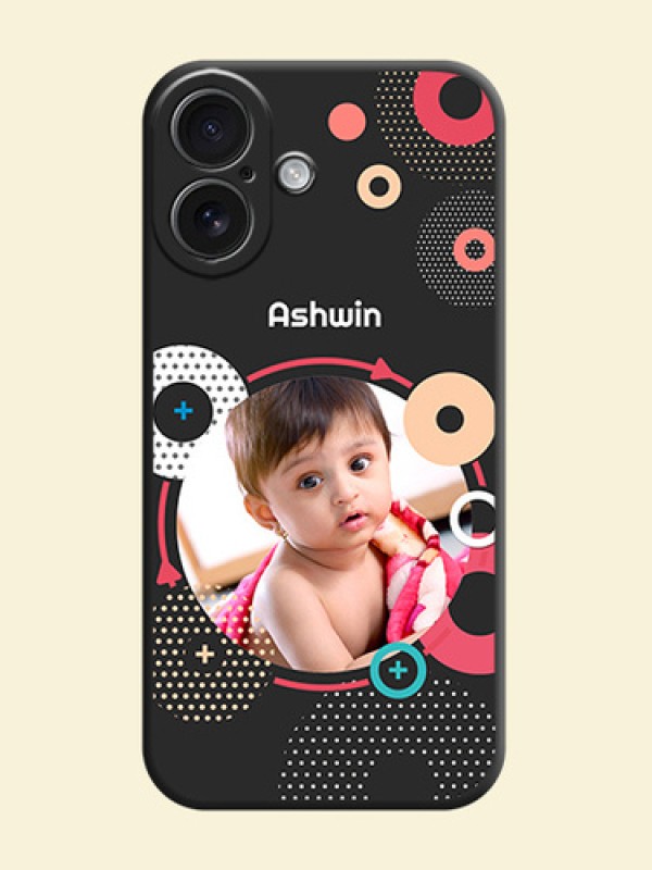 Multicoloured Round Image On Space Black Custom Soft Matte Mobile Back Cover - iPhone 16