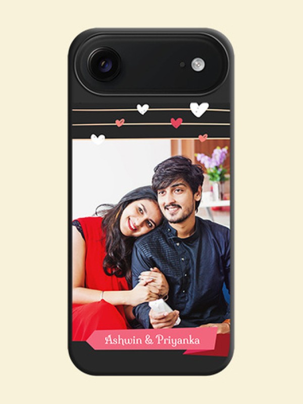 Love Pattern with Name on Pink Ribbon on Photo On Space Black Custom Soft Matte Mobile Back Cover - Apple iPhone 17 Air
