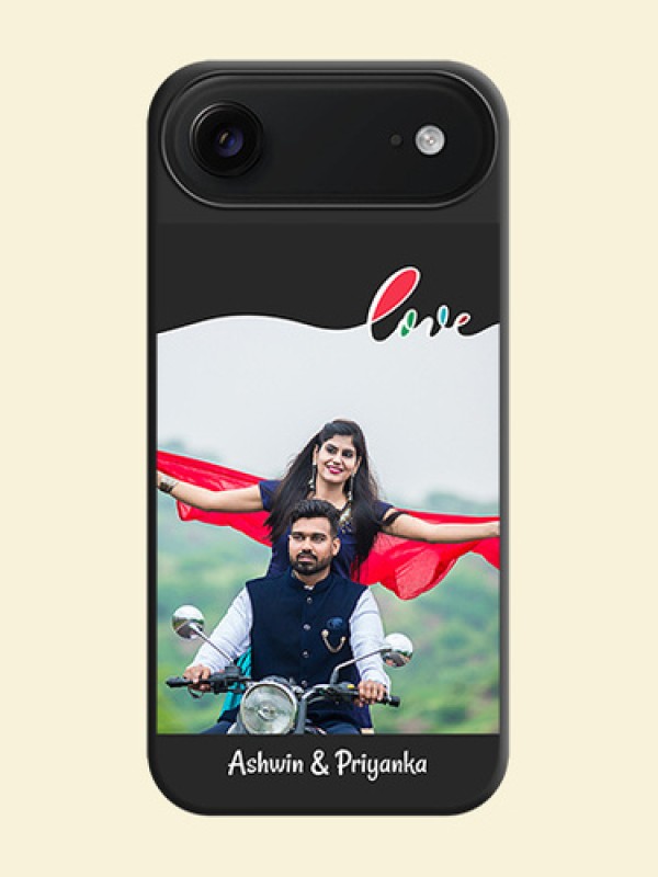 Fall in Love Pattern with Picture on Photo On Space Black Custom Soft Matte Mobile Back Cover - Apple iPhone 17 Air
