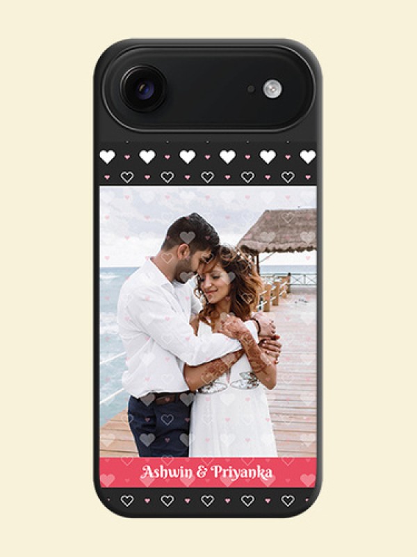 White Color Love Symbols with Text Design on Photo On Space Black Custom Soft Matte Mobile Back Cover - Apple iPhone 17 Air
