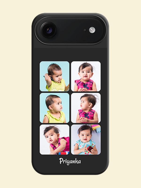 Floral Art with 6 Image Holder on Photo On Space Black Custom Soft Matte Mobile Back Cover - Apple iPhone 17 Air