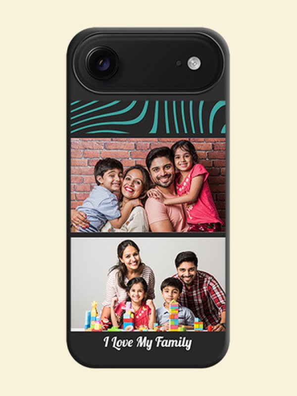 Wave Pattern with 2 Image Holder On Space Black Custom Soft Matte Mobile Back Cover - Apple iPhone 17 Air