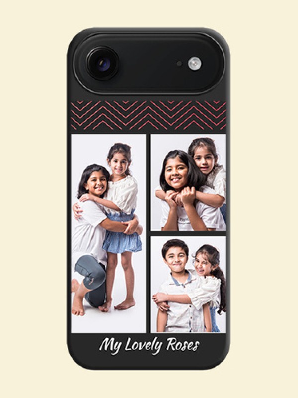 Wave Pattern with 3 Image Holder On Space Black Custom Soft Matte Mobile Back Cover - Apple iPhone 17 Air