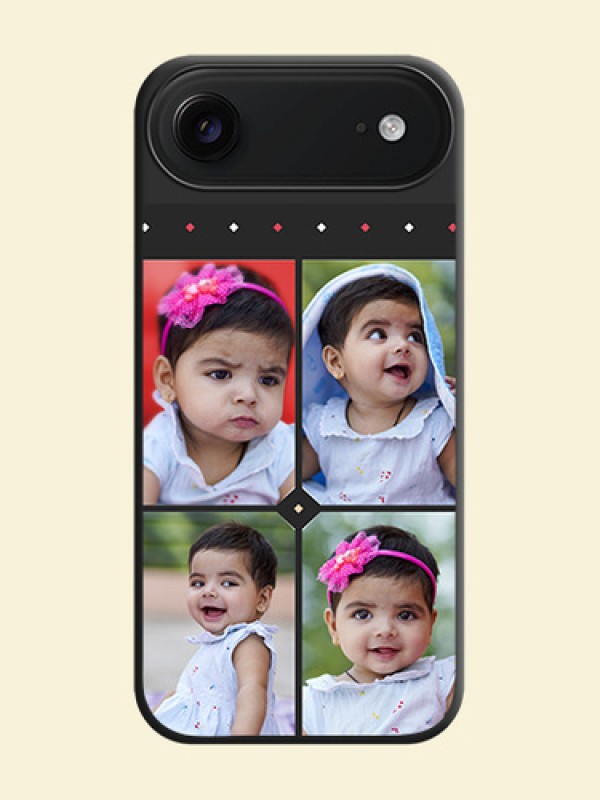 Multicolor Dotted Pattern with 4 Image Holder On Space Black Custom Soft Matte Mobile Back Cover - Apple iPhone 17 Air