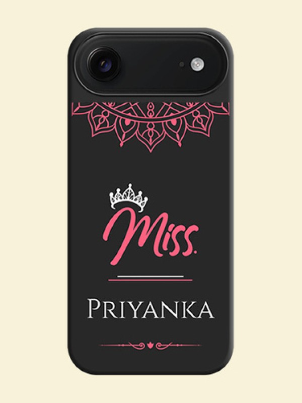 Mrs Name with Floral Design On Space Black Custom Soft Matte Mobile Back Cover - Apple iPhone 17 Air