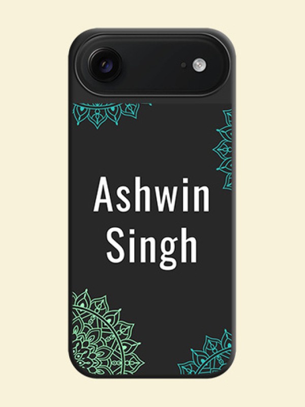 Your Name with Floral Design On Space Black Custom Soft Matte Mobile Back Cover - Apple iPhone 17 Air