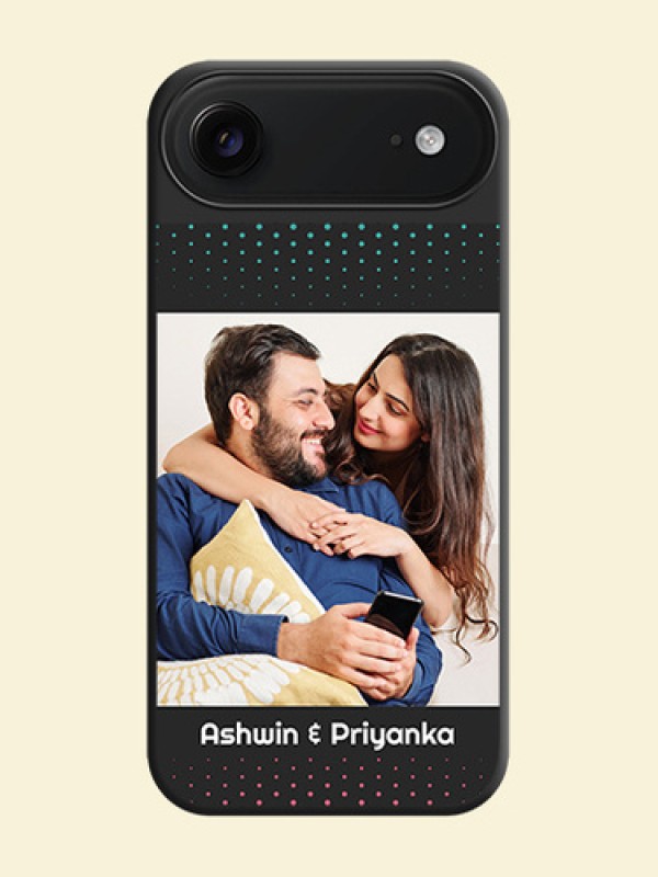 Faded Dots with Grunge Photo Frame and Text On Space Black Custom Soft Matte Mobile Back Cover - Apple iPhone 17 Air