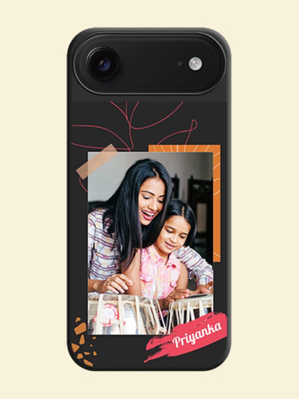 Orange Photo Frame On Space Black Custom Soft Matte Mobile Back Cover - Apple iPhone 17 Air