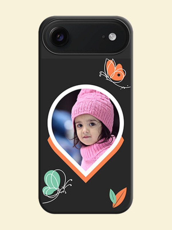 Upload Pic With Simple Butterly Design On Space Black Custom Soft Matte Mobile Back Cover - Apple iPhone 17 Air