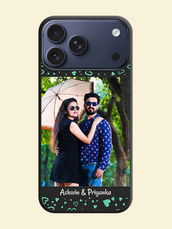 Sea Green Indefinite Love Pattern on Photo On Space Black Custom Soft Matte Mobile Back Cover - Apple iPhone 17 Pro Max