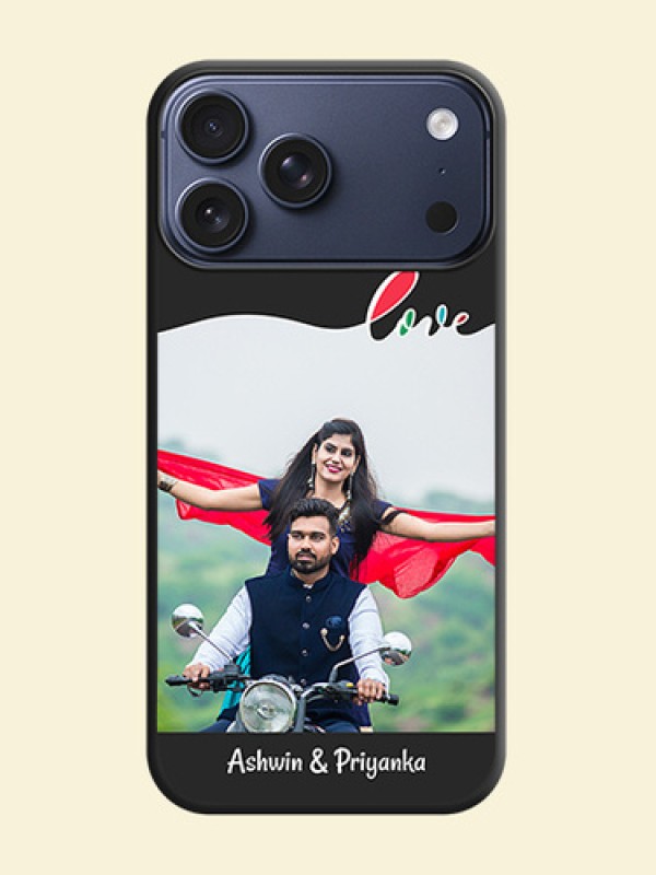 Fall in Love Pattern with Picture on Photo On Space Black Custom Soft Matte Mobile Back Cover - Apple iPhone 17 Pro Max