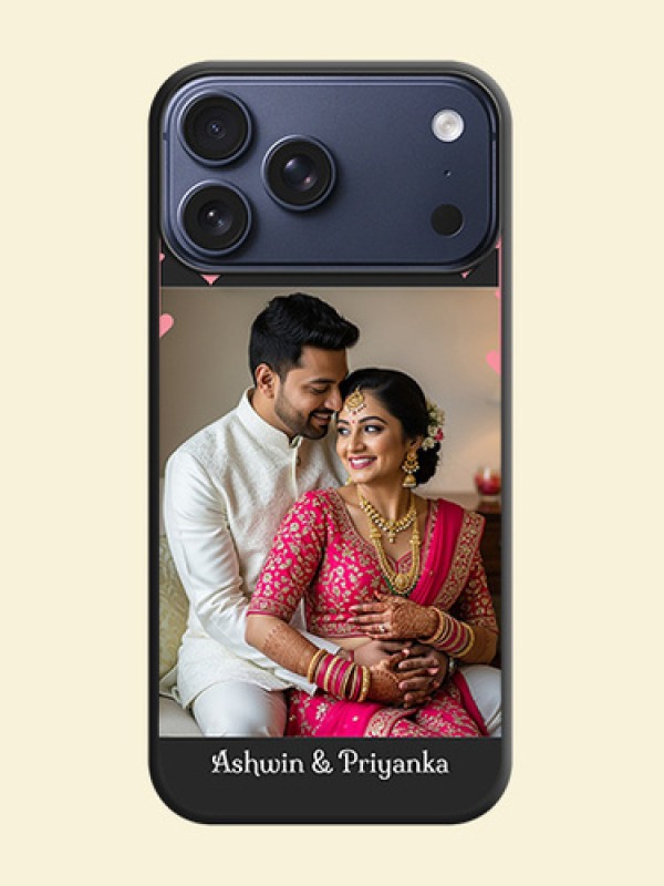Pink Love Hangings with Text On Space Black Custom Soft Matte Mobile Back Cover - Apple iPhone 17 Pro Max