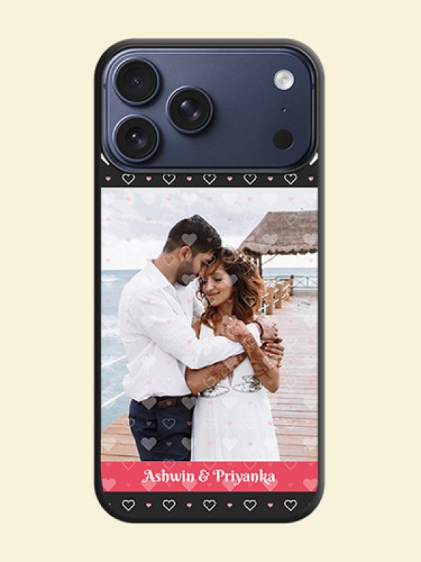 White Color Love Symbols with Text Design on Photo On Space Black Custom Soft Matte Mobile Back Cover - Apple iPhone 17 Pro Max