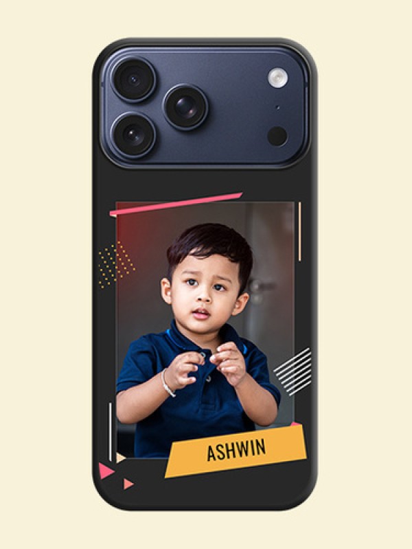 Photo Frame with Triangle Small Dots on Photo On Space Black Custom Soft Matte Mobile Back Cover - Apple iPhone 17 Pro Max