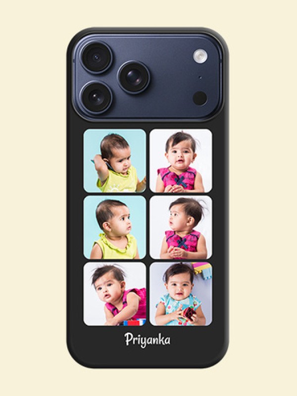 Floral Art with 6 Image Holder on Photo On Space Black Custom Soft Matte Mobile Back Cover - Apple iPhone 17 Pro Max