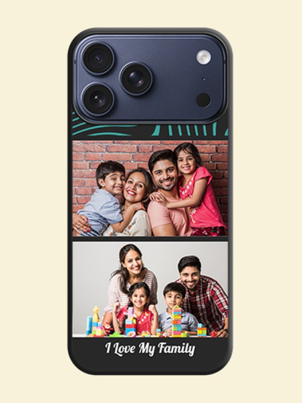 Wave Pattern with 2 Image Holder On Space Black Custom Soft Matte Mobile Back Cover - Apple iPhone 17 Pro Max