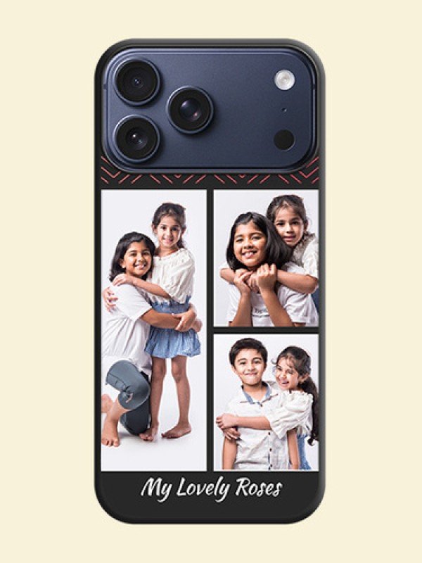 Wave Pattern with 3 Image Holder On Space Black Custom Soft Matte Mobile Back Cover - Apple iPhone 17 Pro Max