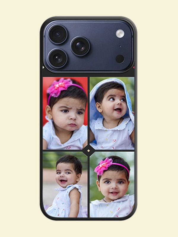 Multicolor Dotted Pattern with 4 Image Holder On Space Black Custom Soft Matte Mobile Back Cover - Apple iPhone 17 Pro Max