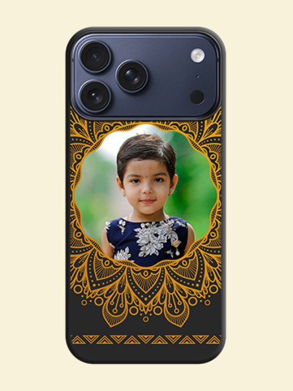 Round Image with Floral Design On Space Black Custom Soft Matte Mobile Back Cover - Apple iPhone 17 Pro Max