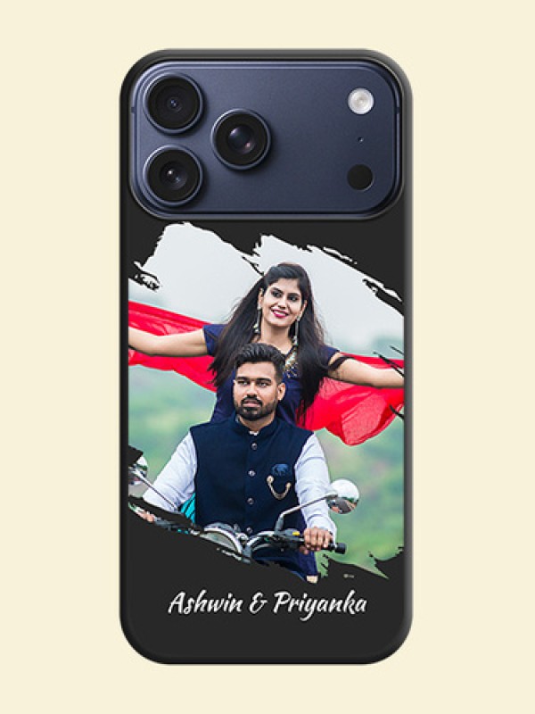 Grunge Brush Strokes on Photo On Space Black Custom Soft Matte Mobile Back Cover - Apple iPhone 17 Pro Max