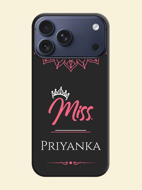 Mrs Name with Floral Design On Space Black Custom Soft Matte Mobile Back Cover - Apple iPhone 17 Pro Max