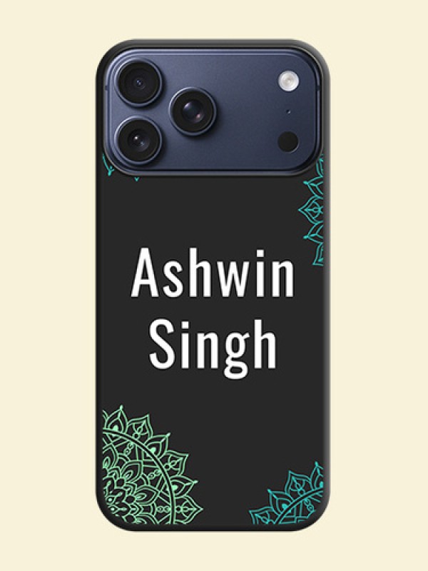 Your Name with Floral Design On Space Black Custom Soft Matte Mobile Back Cover - Apple iPhone 17 Pro Max