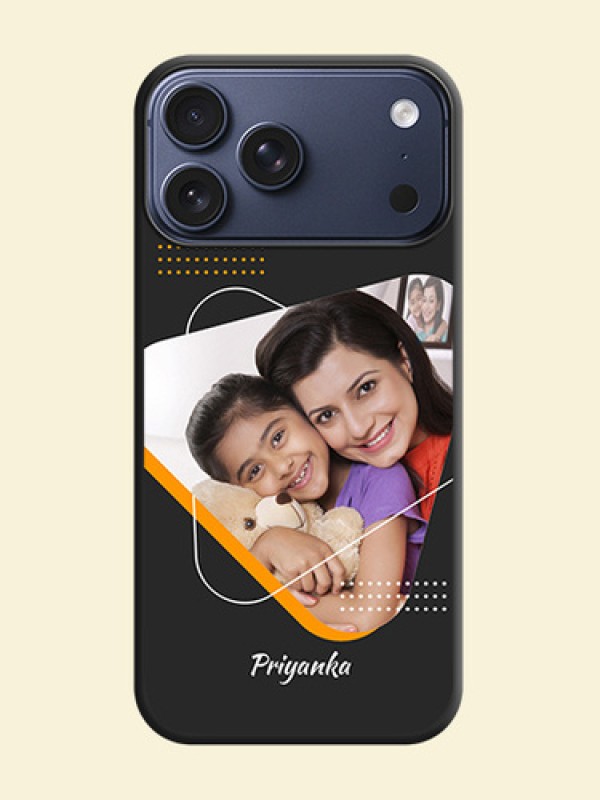 Yellow Triangle on Photo On Space Black Custom Soft Matte Mobile Back Cover - Apple iPhone 17 Pro Max