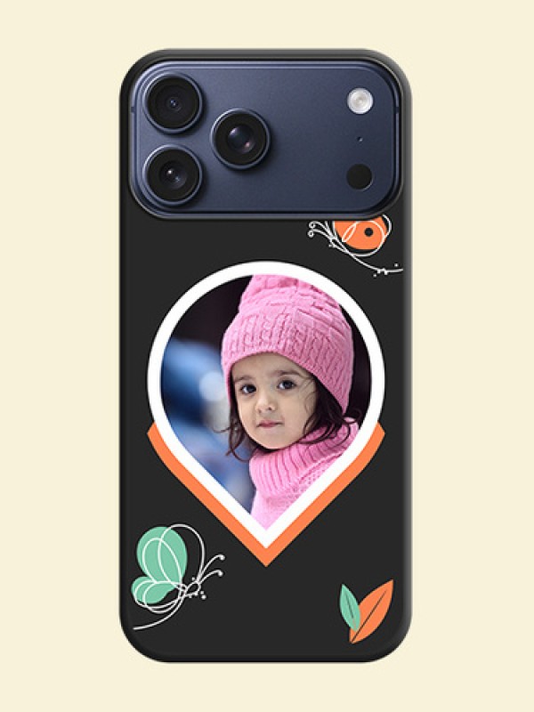 Upload Pic With Simple Butterly Design On Space Black Custom Soft Matte Mobile Back Cover - Apple iPhone 17 Pro Max