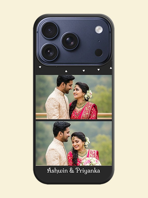 Miniature Love Symbols with Name On Space Black Custom Soft Matte Mobile Back Cover - Apple iPhone 17 Pro