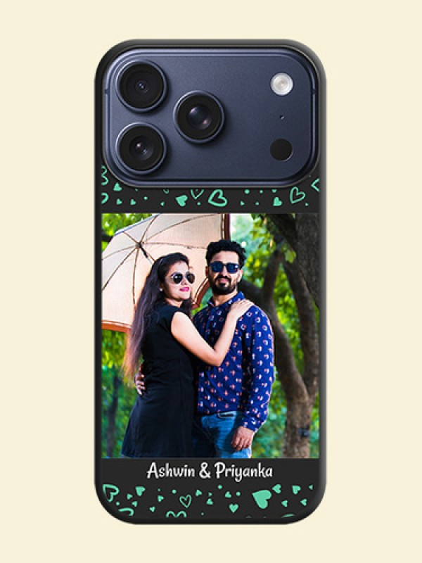Sea Green Indefinite Love Pattern on Photo On Space Black Custom Soft Matte Mobile Back Cover - Apple iPhone 17 Pro