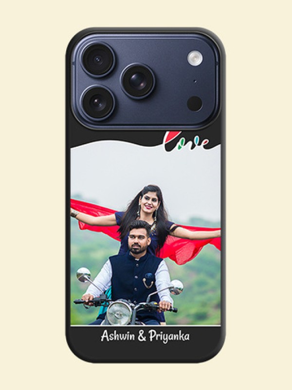 Fall in Love Pattern with Picture on Photo On Space Black Custom Soft Matte Mobile Back Cover - Apple iPhone 17 Pro