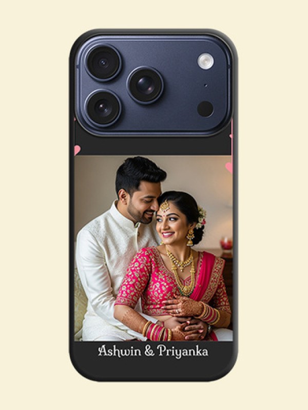 Pink Love Hangings with Text On Space Black Custom Soft Matte Mobile Back Cover - Apple iPhone 17 Pro