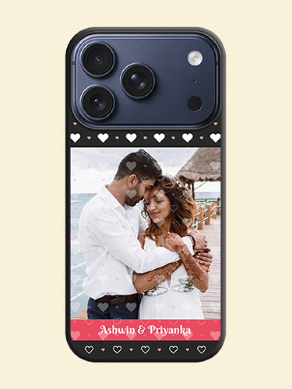White Color Love Symbols with Text Design on Photo On Space Black Custom Soft Matte Mobile Back Cover - Apple iPhone 17 Pro