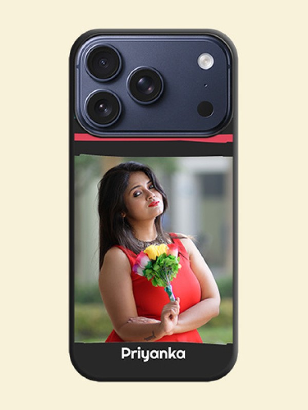 Multicolor Lines with Image On Space Black Custom Soft Matte Mobile Back Cover - Apple iPhone 17 Pro